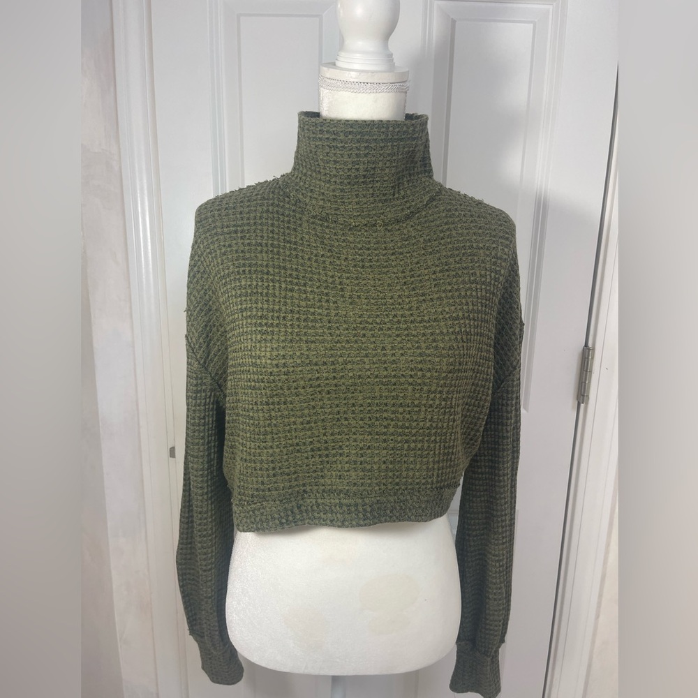 Free People Forest Green Cowl Neck Sweater